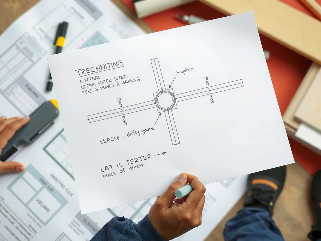 Technický výkres s poznámkami